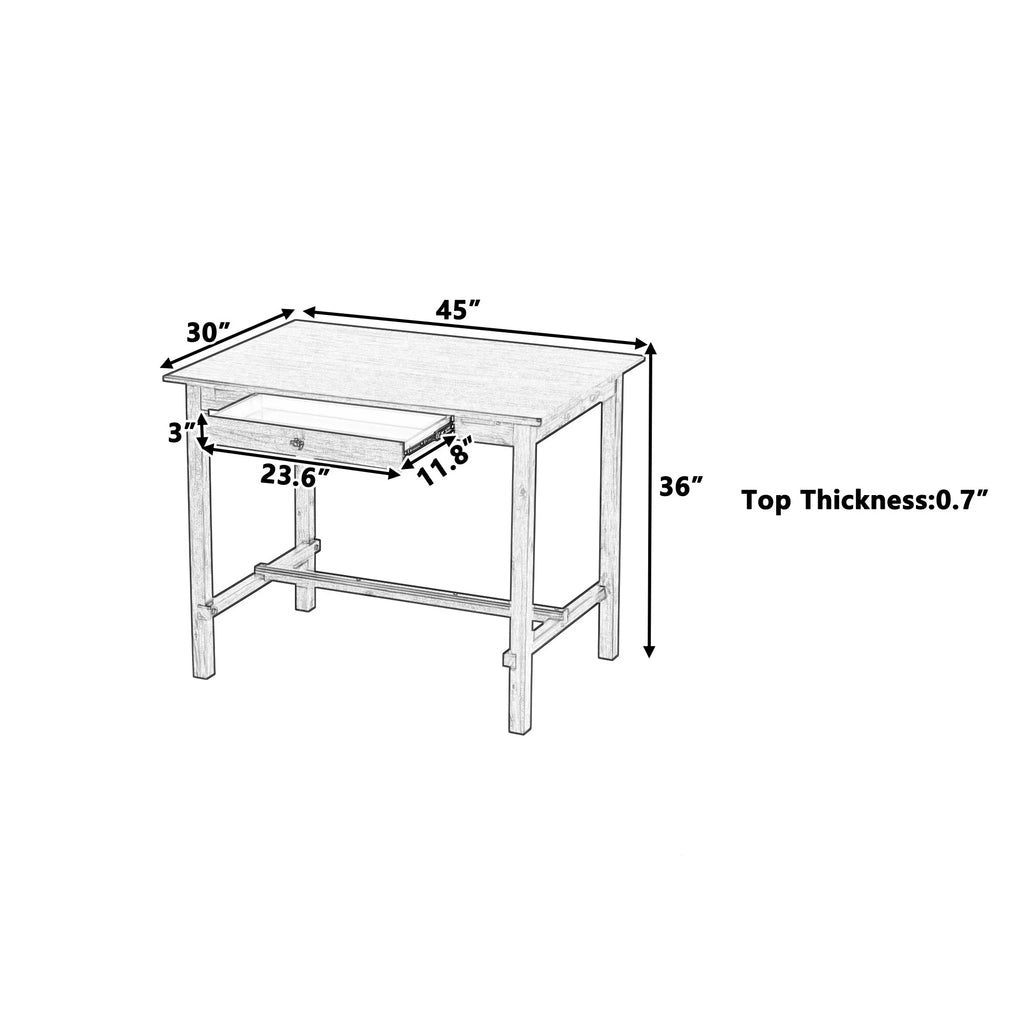 Counter Height Dining Table with Storage Drawer Walnut S136564