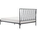 Black Queen Modern Bedframe with Curved Metal Headboard E3822