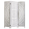 Handcrafted Carved Wooden Folding Room Divider Screen Y1159