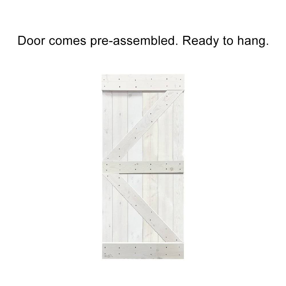 Charcoal Black Stained Wood Interior Sliding Barn Door with Hardware Kit O350