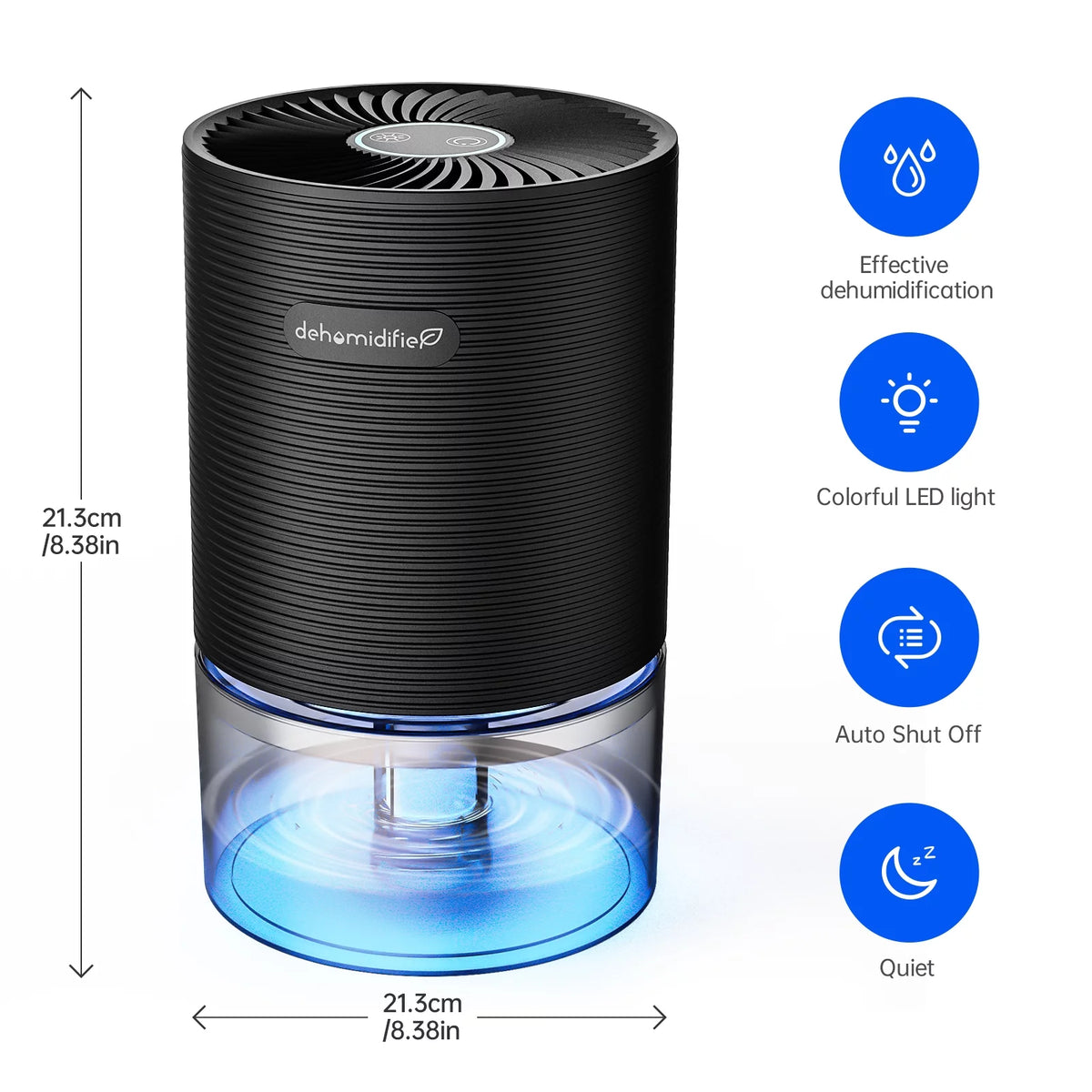 Small Dehumidifier 27oz with Auto-off Black O35752