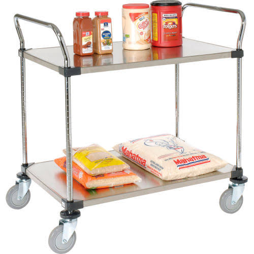 Stainless Steel Utility Cart 2 Shelves T763981