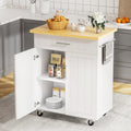 White Kitchen Island with Storage R104655