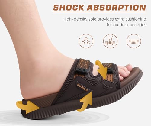 Mens Orthotic Sandals Athletic Recovery Sport Slides Adjustable Strap Open Toe Walking Sandals H53506