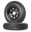 2-Pk Trailer Tire Black Spoke Wheel Rim ST175/80D13 V81352