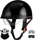 Retro Half Helmets Open Face Sun Visor Quick Release Buckle Adjustable DOT Approved X300137