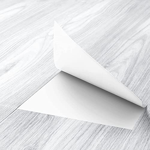 6"x36" 15pcs Natural Wood Peel and Stick Vinyl Floor Tile White Waterproof U6672