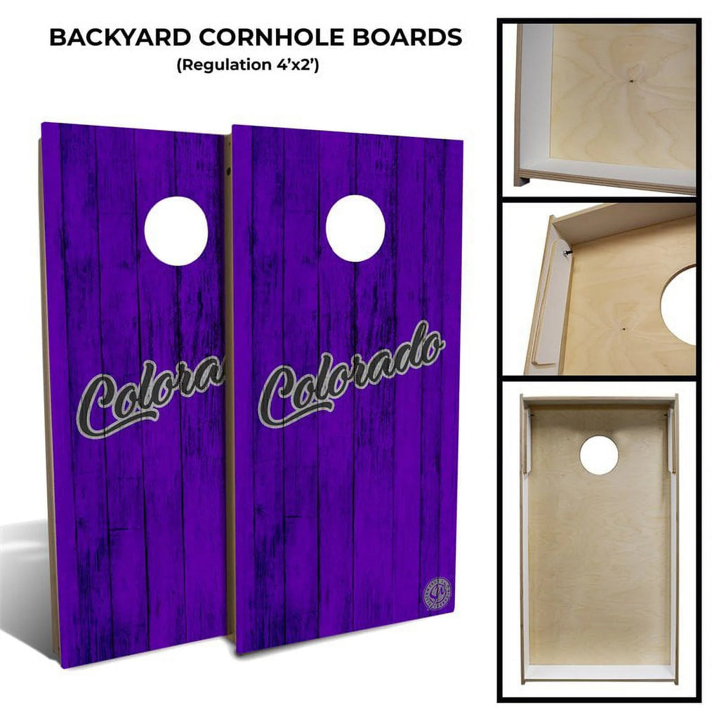 Purple Cornhole Board Set with 8 Bags Y318