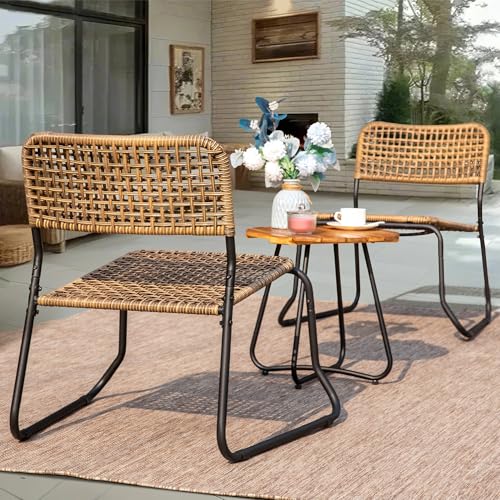 3 Pieces Outdoor Wicker Bistro Set H80274
