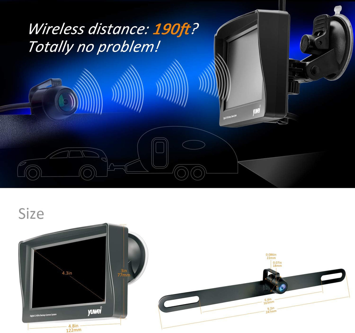 Wireless Backup Camera and 4.3'' Display Pack of 2 Z670025