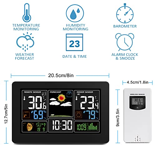 Wireless Indoor Outdoor Thermometer with Alarm H668