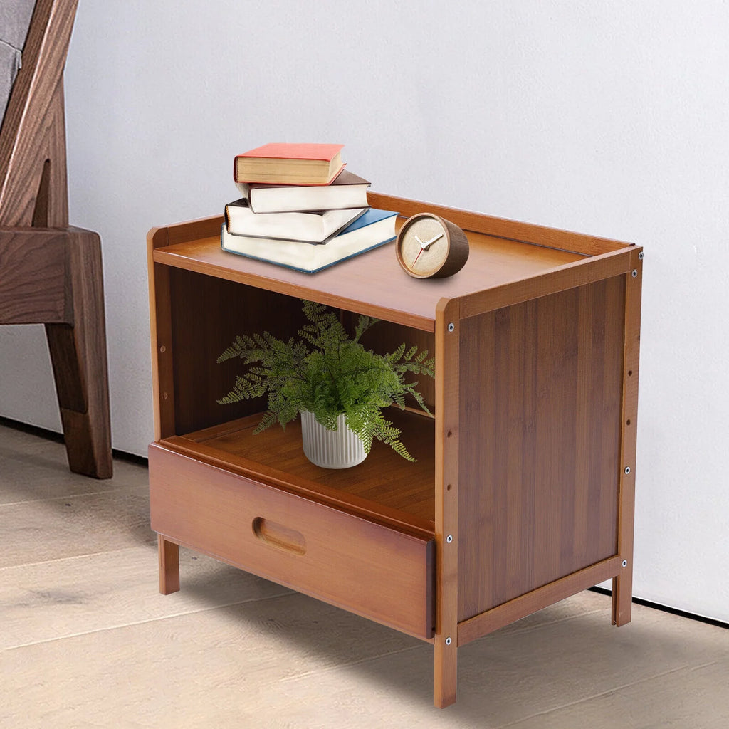Bamboo Nightstand with Drawer X4674