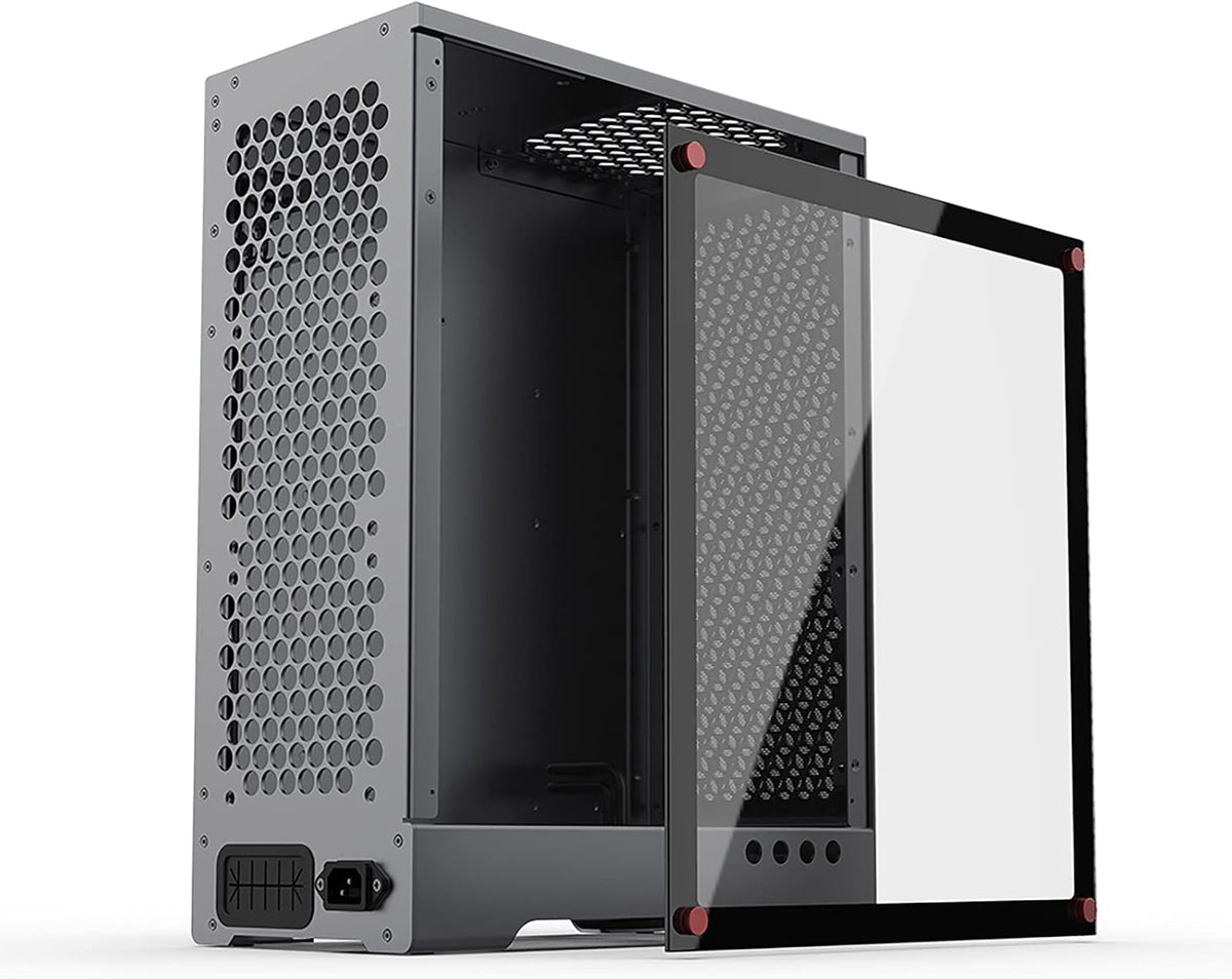 Aluminum Grey Mid Tower PC Case with Tempered Glass Window H607