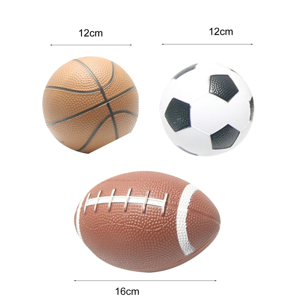 Mini Inflatable Rubber Ball Rugby Football Basketball Toy D777