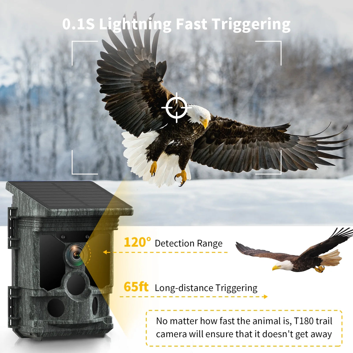 Solar Powered Trail Camera with SD Card 46MP 4K WiFi Night Vision Waterproof M6856