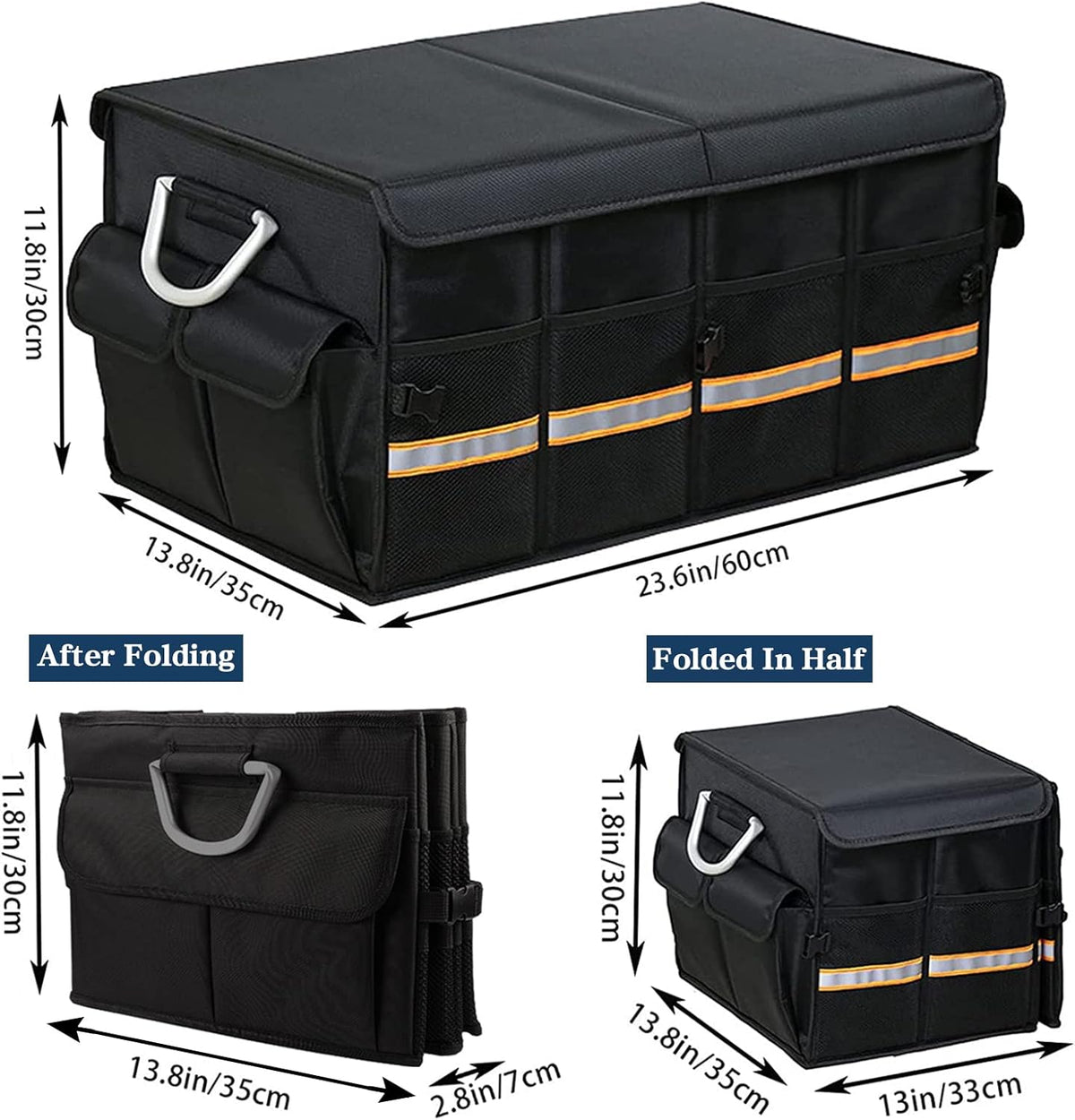 Black Pack of 2 Collapsible Car Trunk Organizer I717275