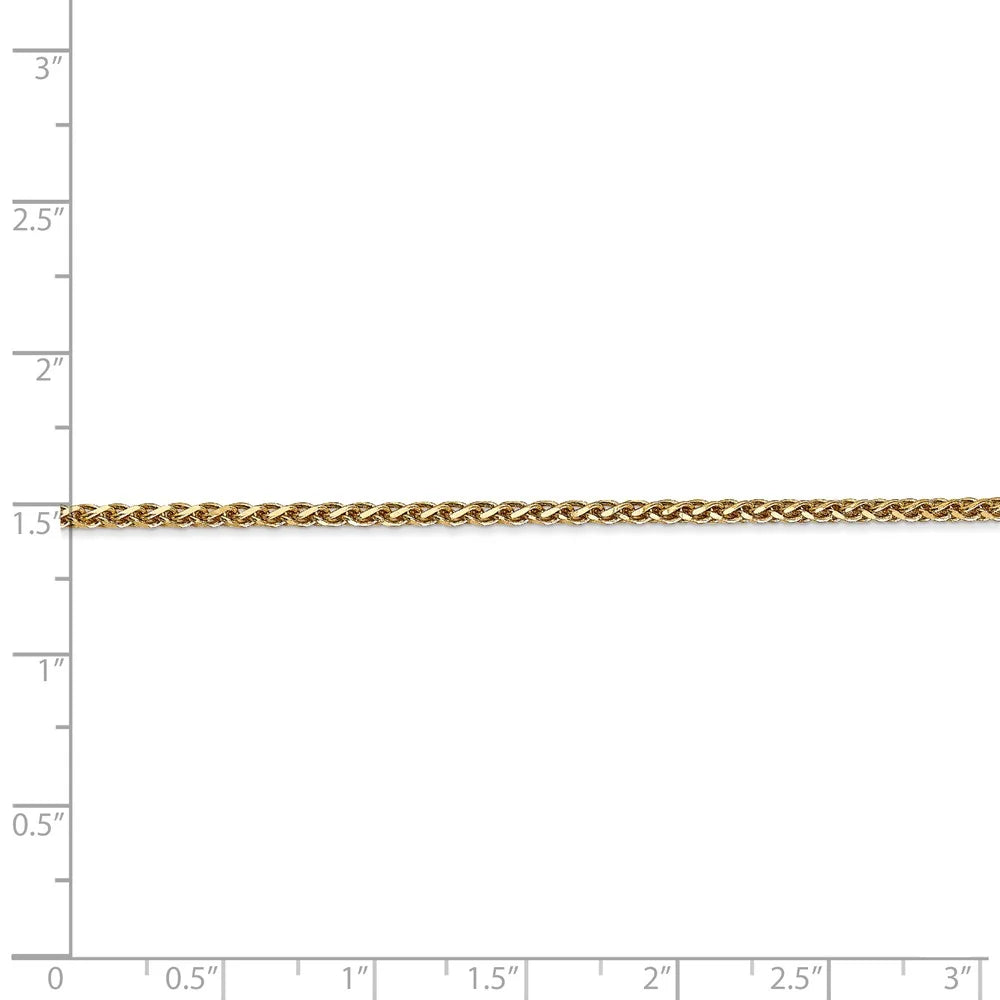 14kt Yellow Gold 1.8mm Diamond Cut Spiga Chain 24 inch Lobster Clasp R5810