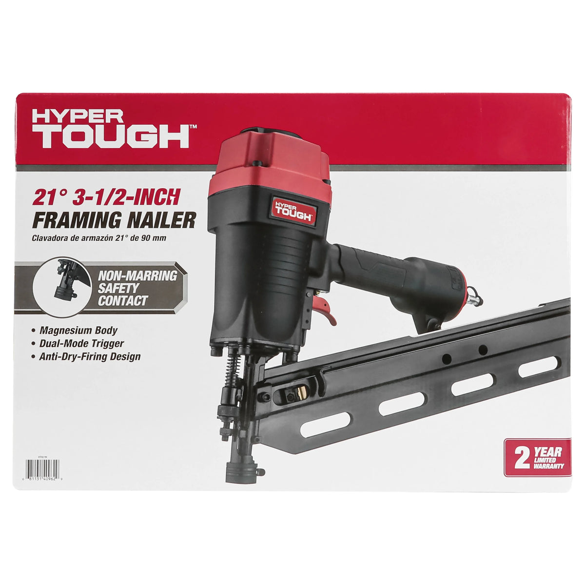 Pneumatic 21 Degree Framing Nailer with Nails F9817