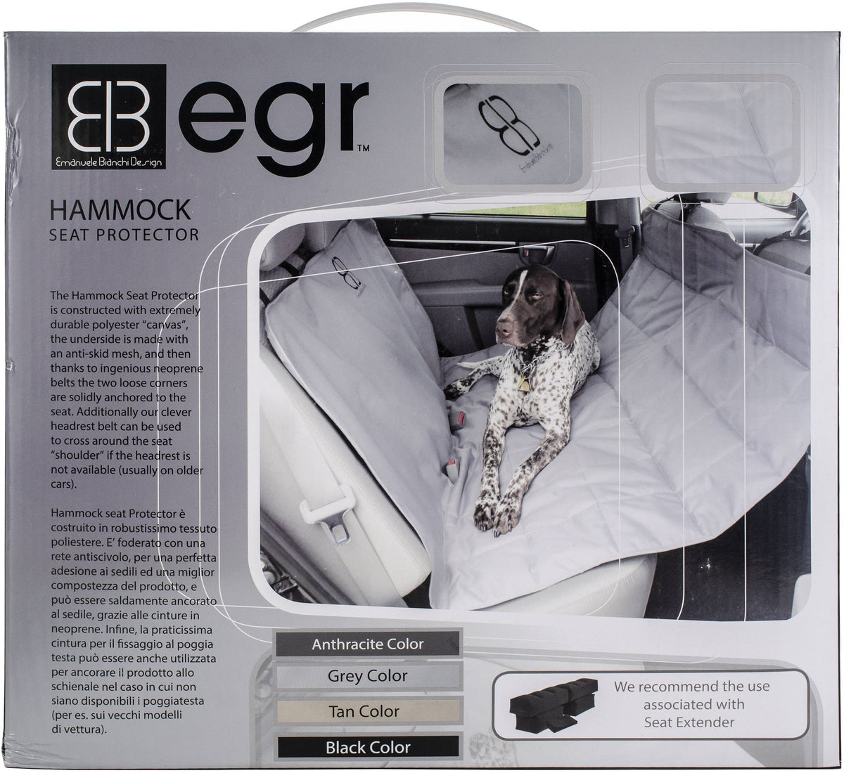 Black Rear Car Seat Protector Hammock D627243