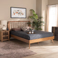 Queen Walnut Brown Engineered Wood Platform Bed G282