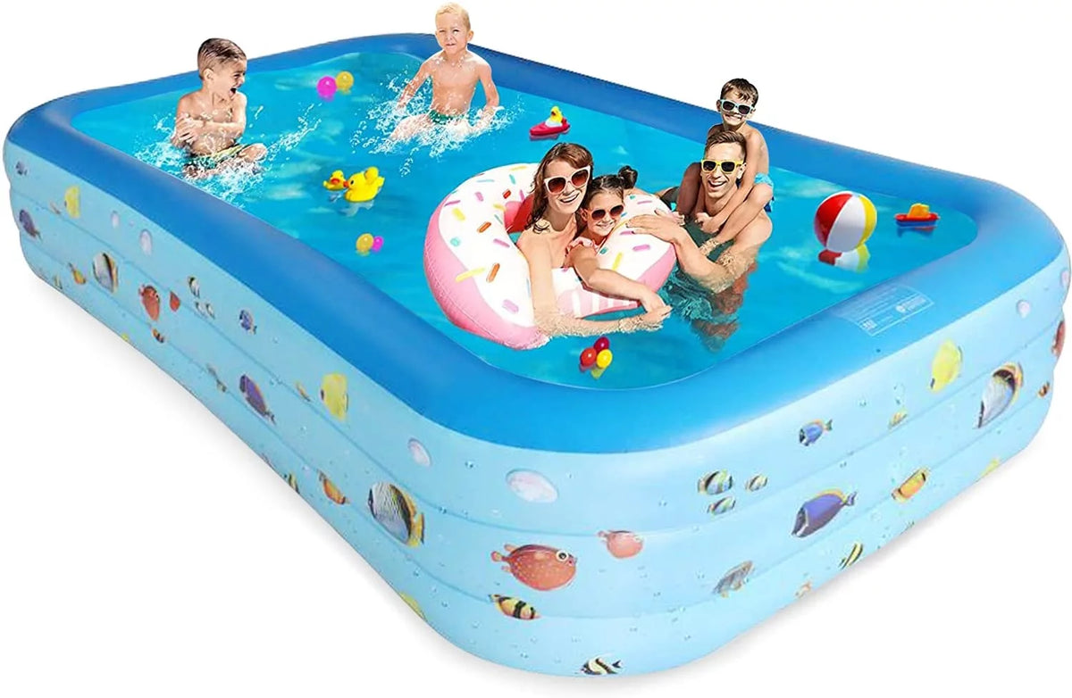 Inflatable Pool, Thickened Kiddie Pool, BPA-Free, 6.9 x 5 x 1.8 ft, Blue A75954