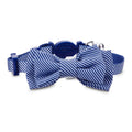 Blue Seersucker Breakaway Bowtie Kitten Collar Z6654