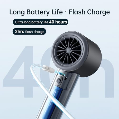 Portable Handheld Fan with LED Display, Metal Shell, 5000mAh battery, Dark Gray G86012