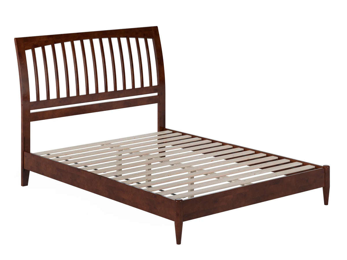Queen Solid Wood Sleigh Platform Bed W737