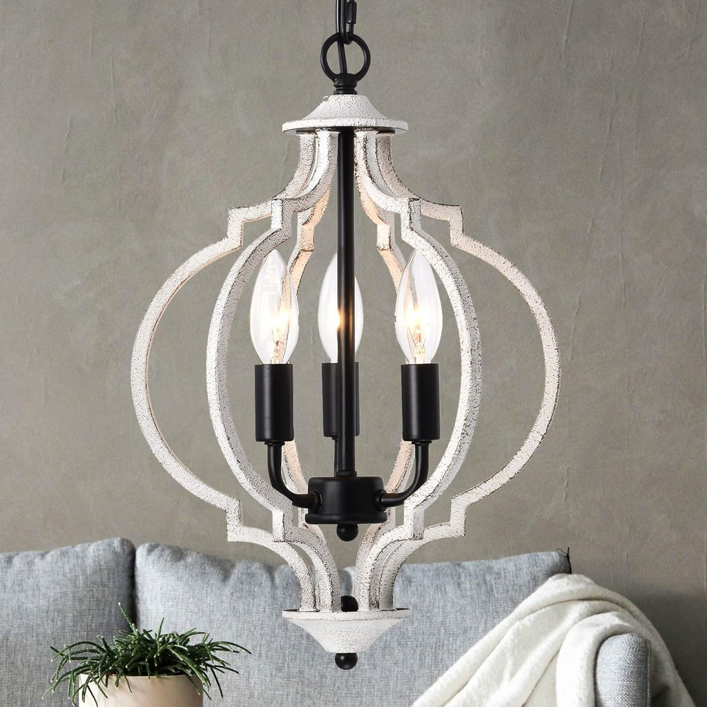 Black 3 Light Metal Chandelier C5286