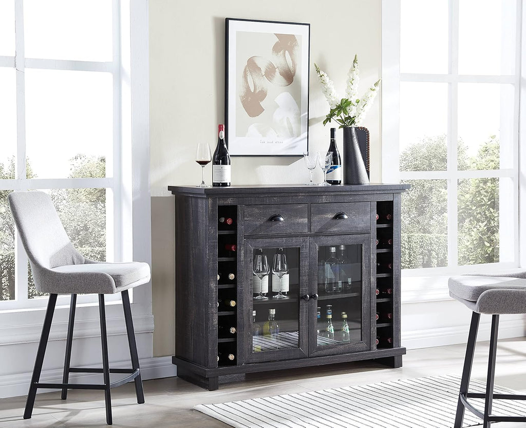 Charcoal Bar Cabinet Server Sideboard O805668