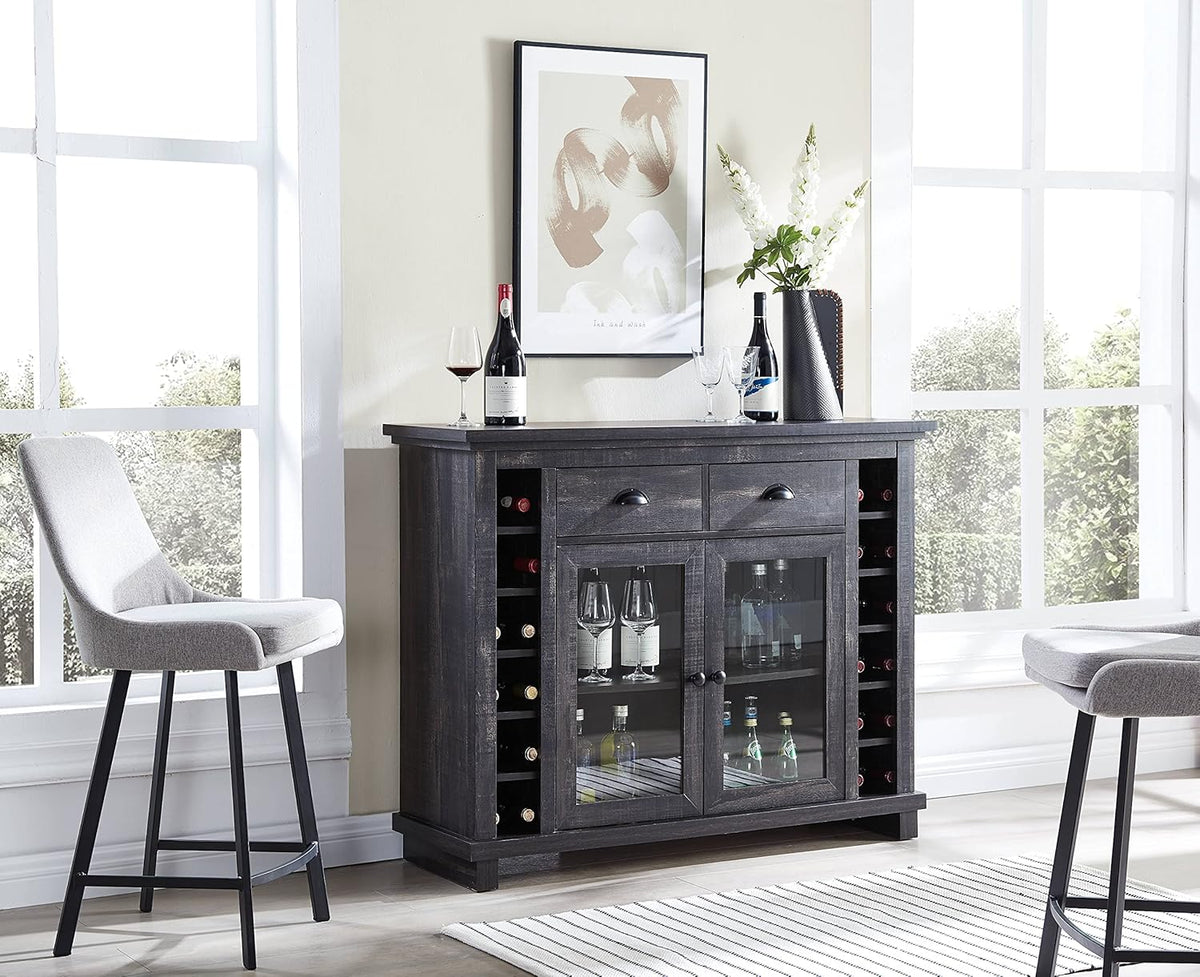 Charcoal Bar Cabinet Server Sideboard O805668