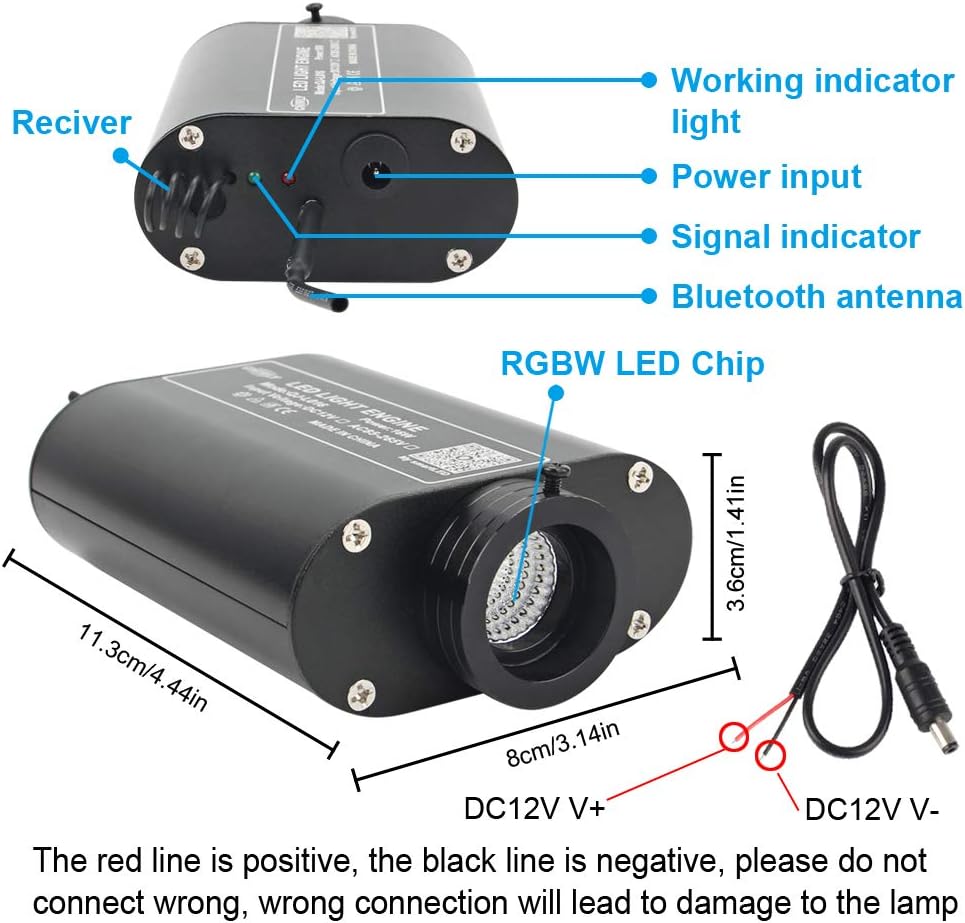 Bluetooth Fiber Optic Light Box with Remote Control E823
