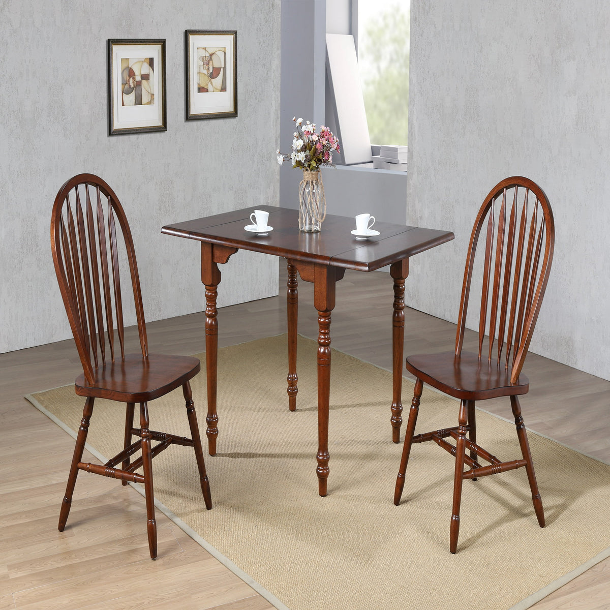 Set of 2 Brown Distressed Chestnut Dining Chair R109090