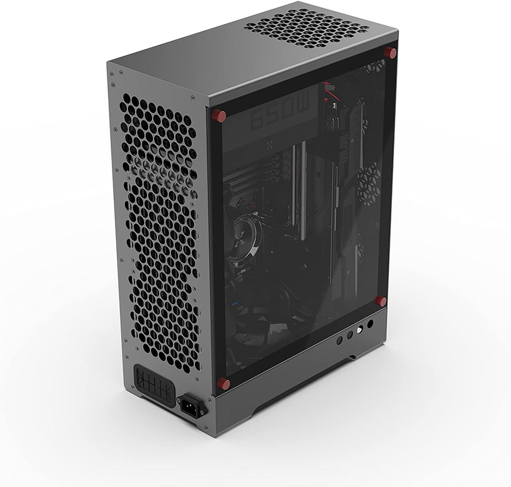 Aluminum Grey Mid Tower PC Case with Tempered Glass Window H607