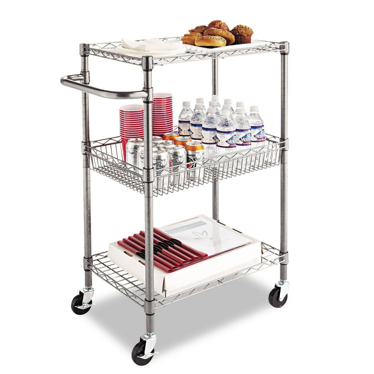3-Tier Wire Rolling Cart J896