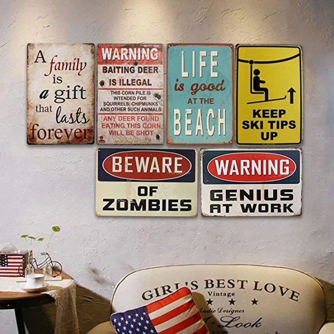 Vintage Metal Tin Sign Wall Decor 8x12in C25514