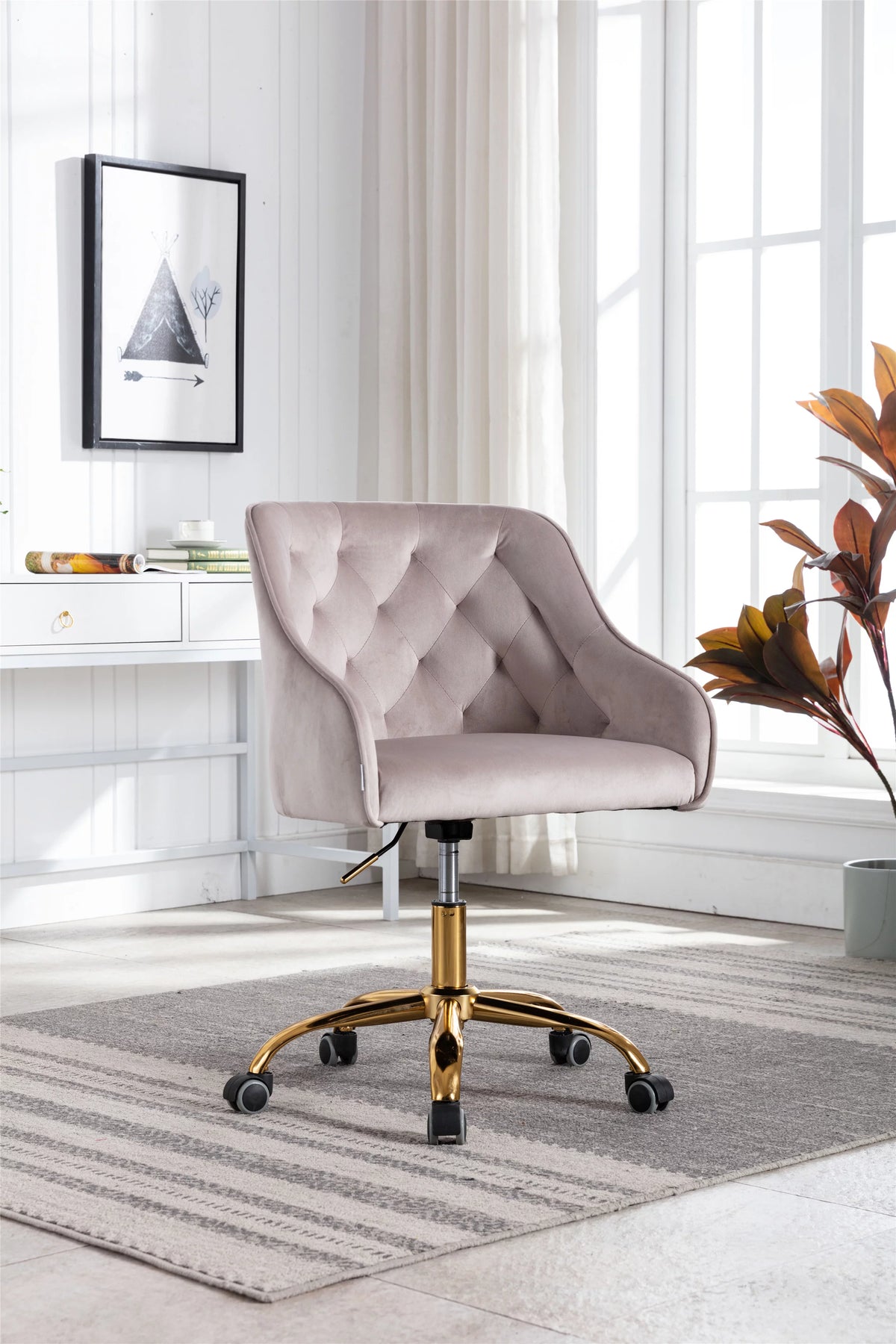 Gray Ergonomic Swivel Chair with Armrests A2173