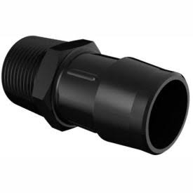 3/4-14 NPT to 1x22 Barbed Adapter, Glass Filled Black Nylon J77790