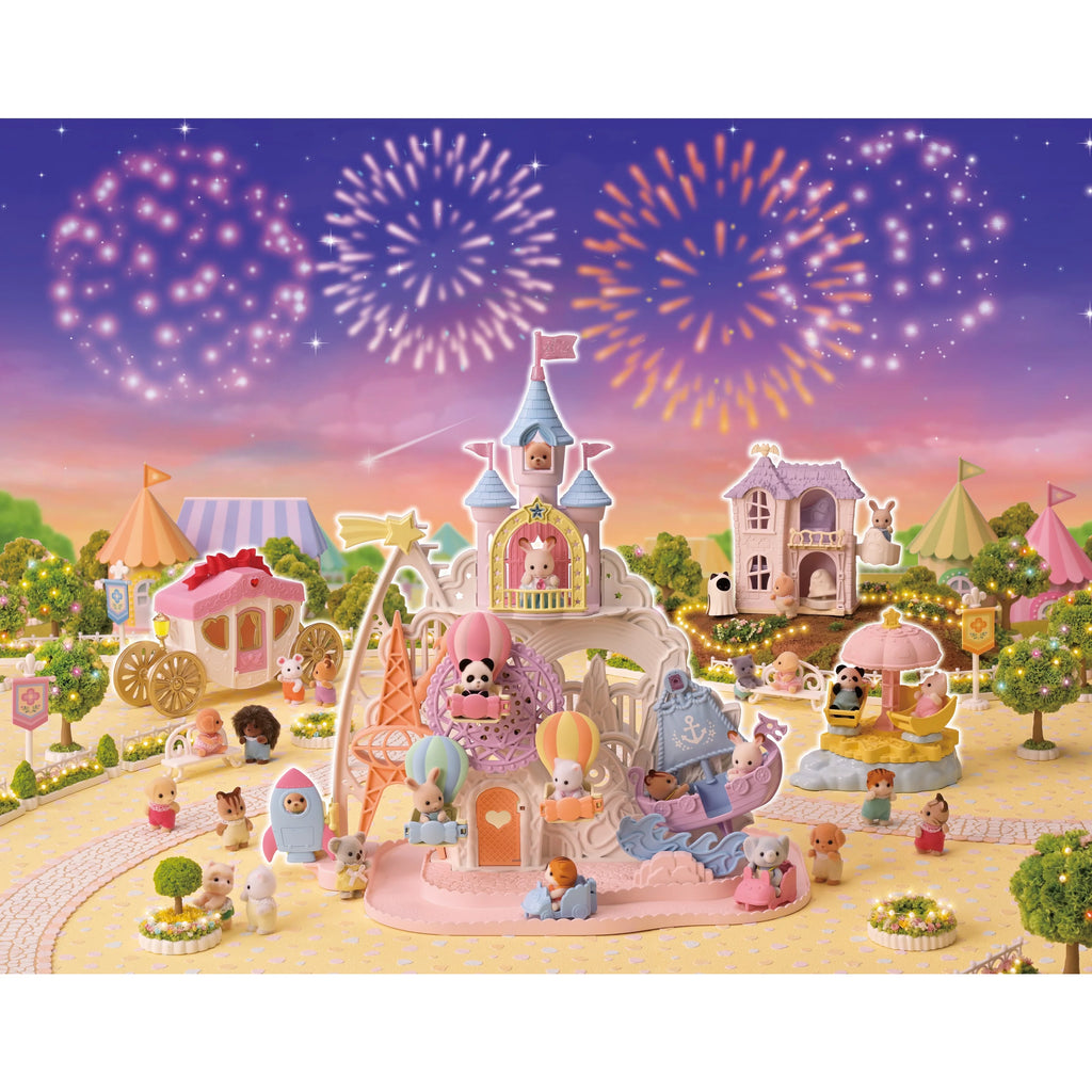 Baby Amusement Park Dollhouse Playset with 3 Doll Figures X1439