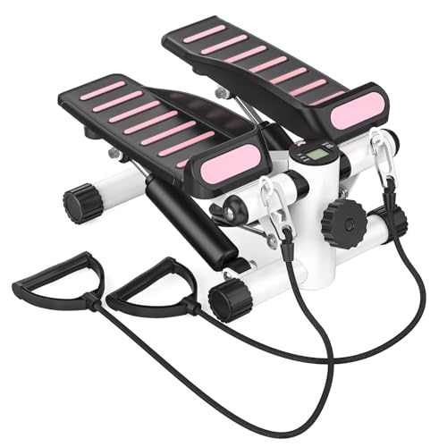 Mini Stepper with Resistance Bands, Hydraulic Fitness Stepper with LCD Monitor R88149