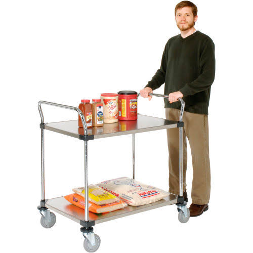 Stainless Steel Utility Cart 2 Shelves T763981