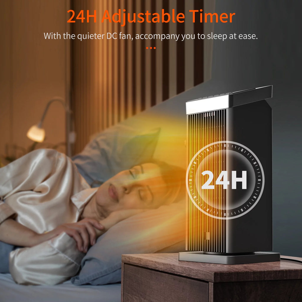 1500W Ceramic Heater with Thermostat and Remote Control U3448