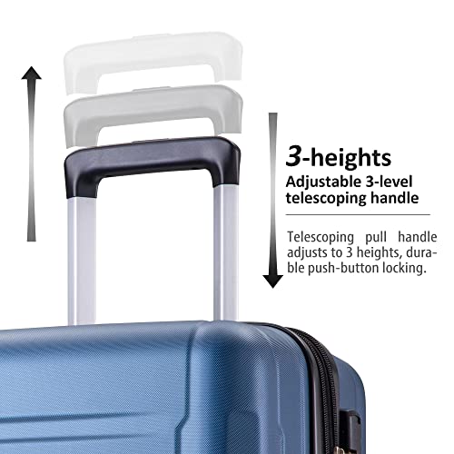 2 Piece Expandable ABS Hard Shell Luggage Set with TSA Lock, 20in+28in, Green C857926