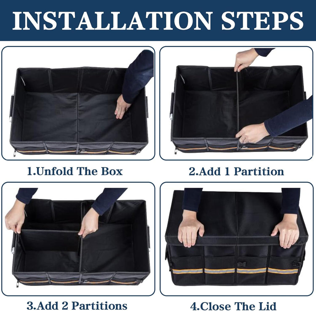 Black Pack of 2 Collapsible Car Trunk Organizer I717275
