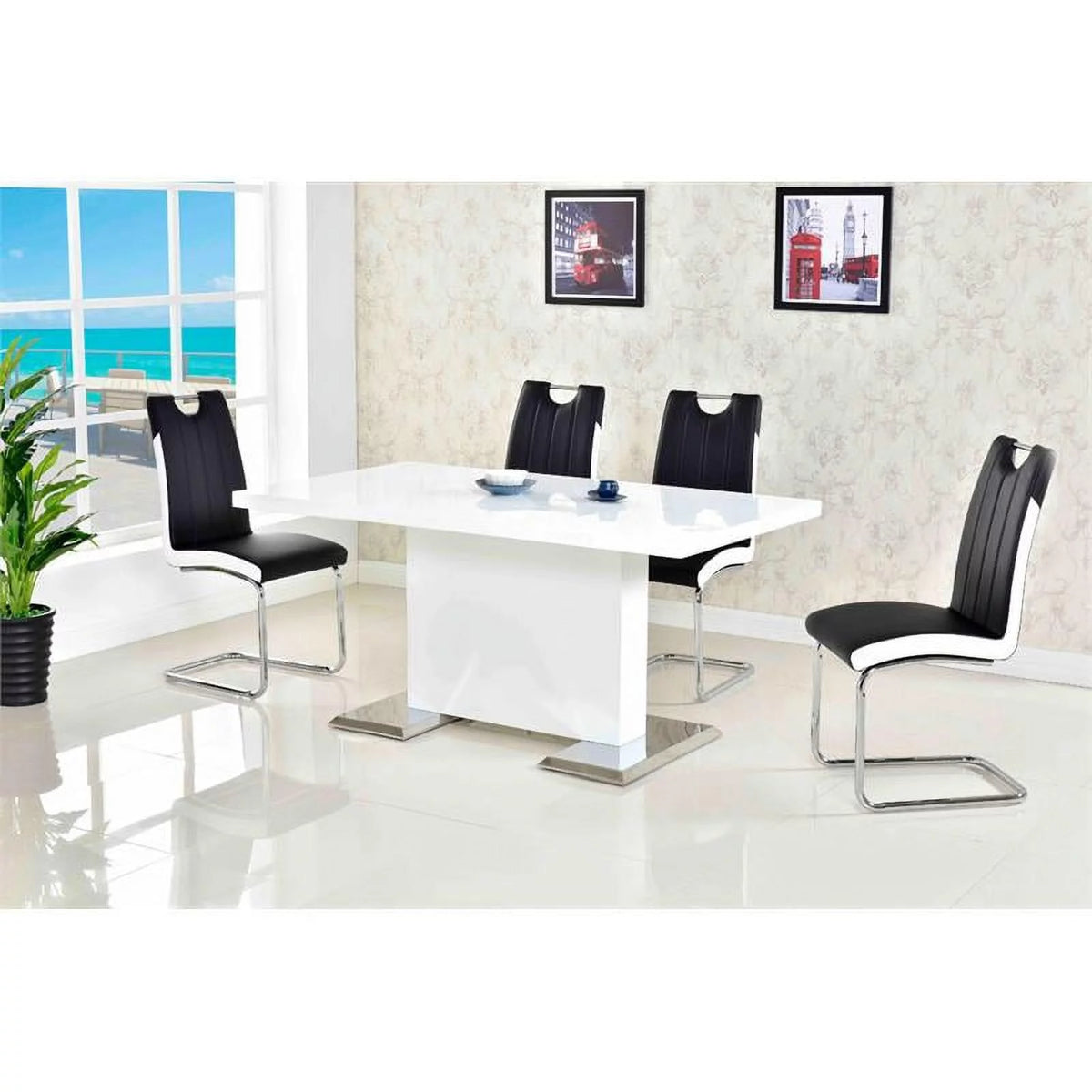 Faux Leather Dining Side Chair Set of 2 U887527