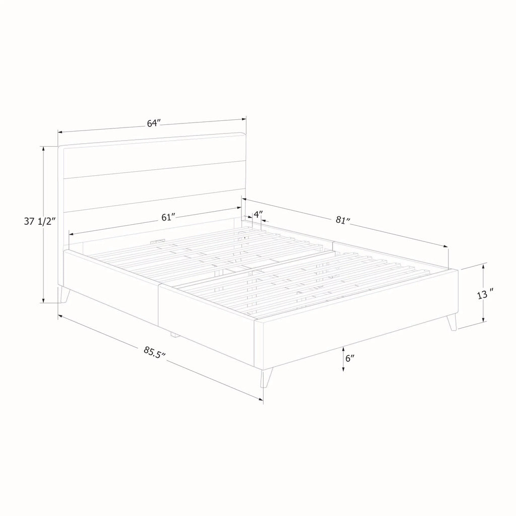 Queen Upholstered Platform Bed T25295