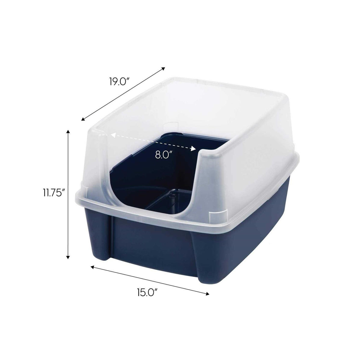 Open Top Cat Litter Box with Shield and Scoop P4107