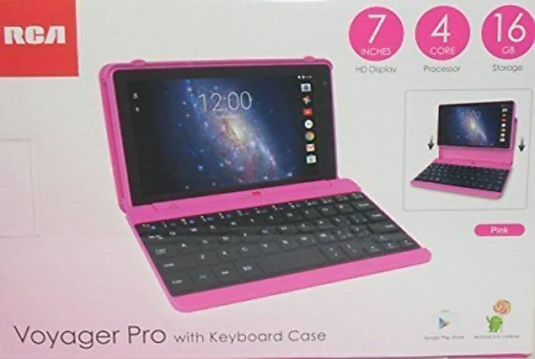 Pink 16 GB Android 5.0 Tablet with Keyboard and Case Y519