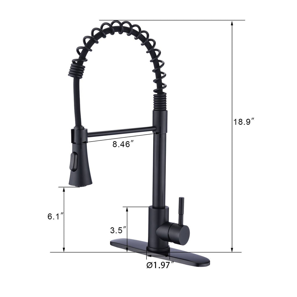 Black Kitchen Sink Faucet with Deck Plate I399910