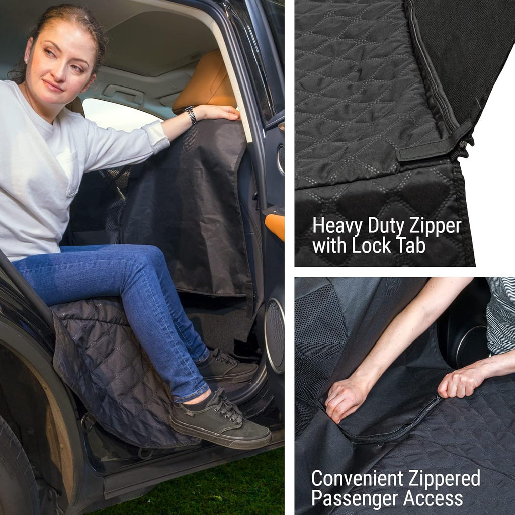 Heavy Duty Dog Hammock Bench Seat Cover with See-Thru Mesh Window, Waterproof, Pack of 2 Y4118